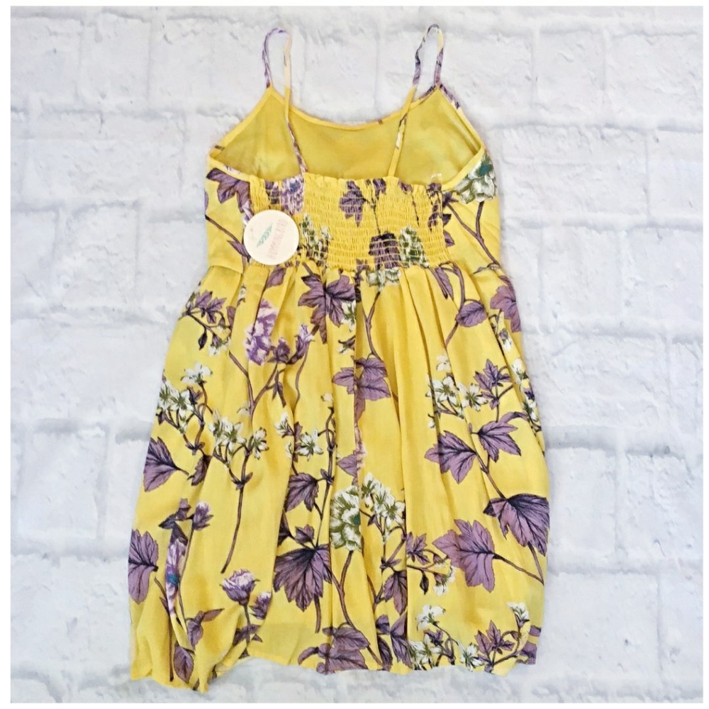 🎀HP🎀HUMMINGBIRD Flirty Yellow Floral Short Dress - Picture 5 of 8